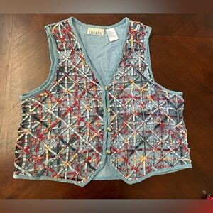 Casey & Max Multicolor Beaded Vest. (has a small stain) vintage